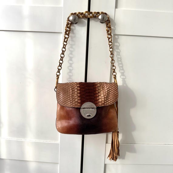 Vintage PRADA S/s 2004 Handbag Bag Shoulderbag Purse Leather Brown