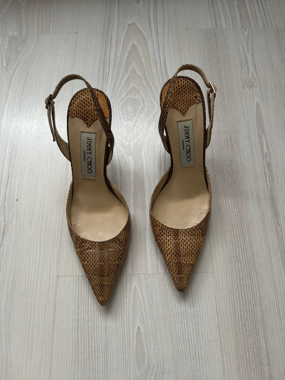 vintage JIMMY CHOO 37.5 slingback heels pointy sh… - image 2