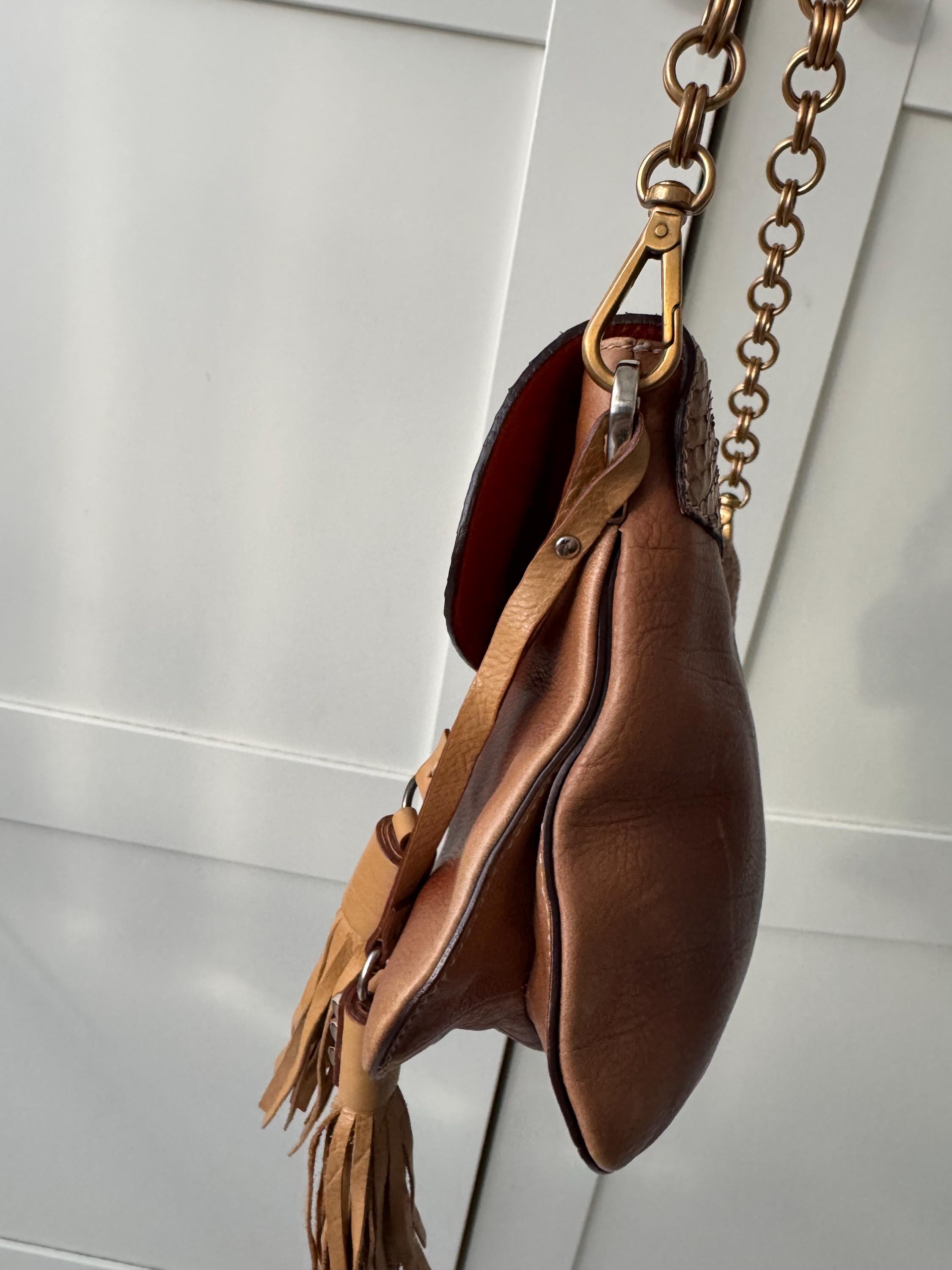 Vintage PRADA S/s 2004 Handbag Bag Shoulderbag Purse Leather Brown