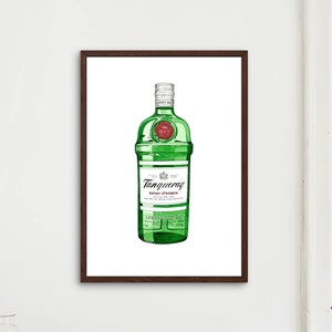 Tanqueray Gin-tryck, Ginälskare-present, Ginbar-konst, Kökskonst, Väggkonsttryck, Inflyttningspresent, bild 1