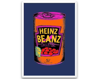 Gebackene Bohnen Druck! Pop Art Print, Heinz Beans, Einzugsgeschenk, Küchendeko, Küchendekoration.