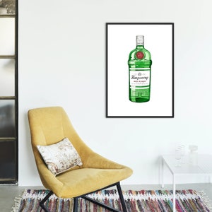 Tanqueray Gin-tryck, Ginälskare-present, Ginbar-konst, Kökskonst, Väggkonsttryck, Inflyttningspresent, bild 5
