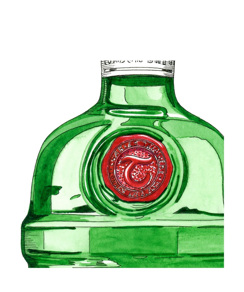 Tanqueray Gin-tryck, Ginälskare-present, Ginbar-konst, Kökskonst, Väggkonsttryck, Inflyttningspresent, bild 4