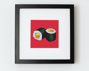 Sushi Print, Sushi Gift, Kitchen Print, Home Decor, House Warming Gift