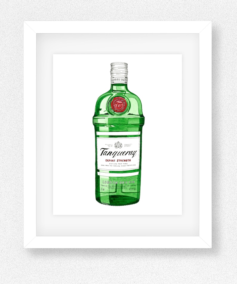 Tanqueray Gin-tryck, Ginälskare-present, Ginbar-konst, Kökskonst, Väggkonsttryck, Inflyttningspresent, bild 3