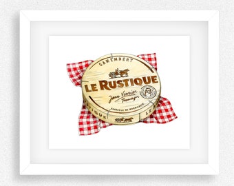 Camembert Illustration, Stift und Tinte Zeichnung, Käse Geschenk, Küchen Dekor, Küche Druck.