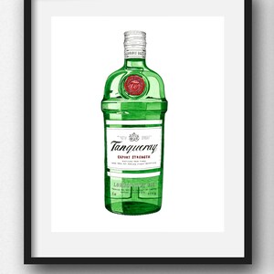 Tanqueray Gin-tryck, Ginälskare-present, Ginbar-konst, Kökskonst, Väggkonsttryck, Inflyttningspresent, bild 2