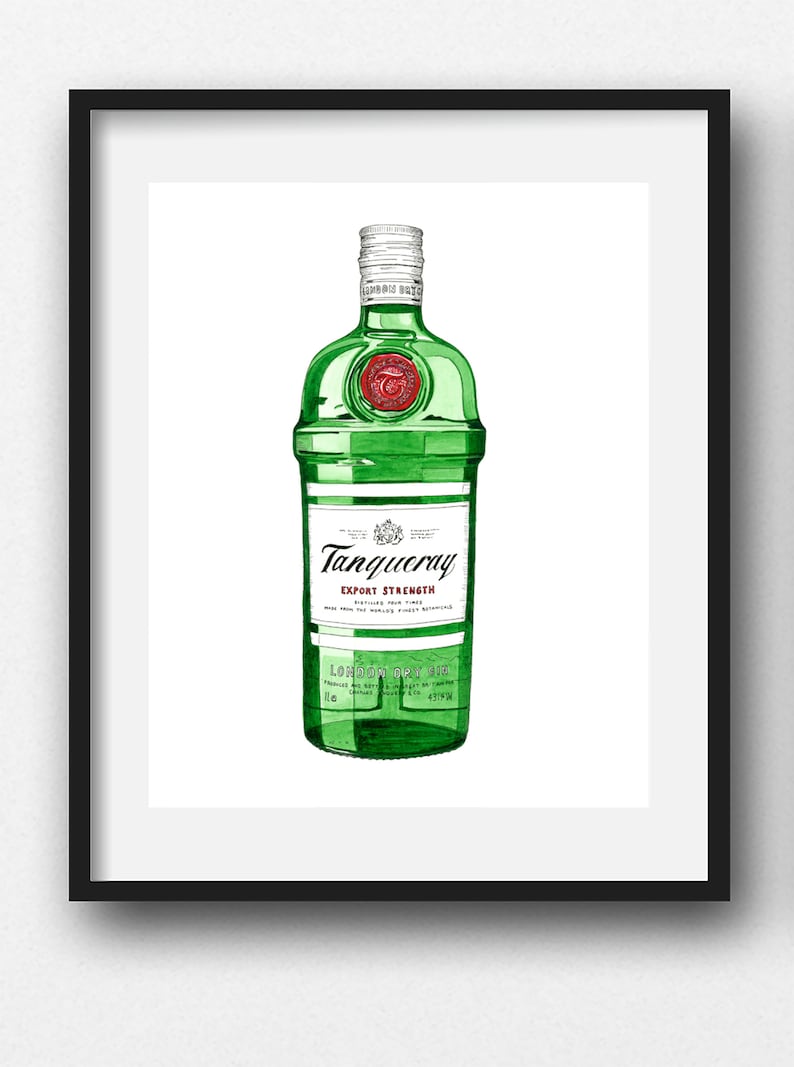 Tanqueray Gin-tryck, Ginälskare-present, Ginbar-konst, Kökskonst, Väggkonsttryck, Inflyttningspresent, bild 2