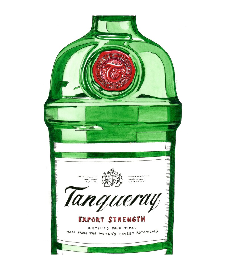 Tanqueray Gin-tryck, Ginälskare-present, Ginbar-konst, Kökskonst, Väggkonsttryck, Inflyttningspresent, bild 7
