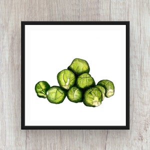 Sprouts Unique Hand Drawn present, Food Art, Kitchen Print, Fun Gift, House Warming Gift, Kitchen Decor, image 3