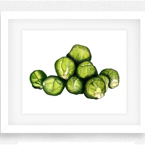 Sprouts Unique Hand Drawn present, Food Art, Kitchen Print, Fun Gift, House Warming Gift, Kitchen Decor, image 4