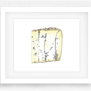 Mother&#39;s day Gift,Cornish Blue Gicleé Print, Cheese Lover&#39;s Gift, Cornwall Gift, Food Print, Kitchen Art, Kitchen Decor, Cheese Gift,
