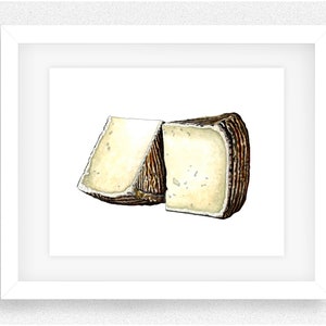 Pecorino Cheese Drawing, Dessin à la main, Illustration de fromage, Art de cuisine, Impression alimentaire, Cadeau de pendaison de crémaillère.,