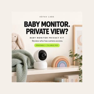 Kit de confidentialité pour babyphone, registre d'accès à la caméra de la chambre de bébé (PDF imprimable)
