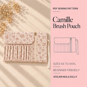 Makeup Brush Roll Sewing Pattern PDF | Brush Holder Pouch | Cosmetic Organizer Pattern | Easy Beginner Roll Up Case | One Size