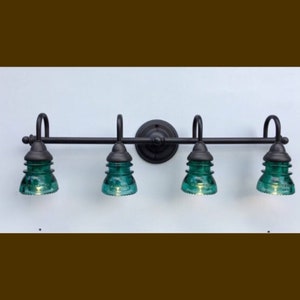 Accesorio de tocador de baño de 4 luces con aisladores de | Etsy