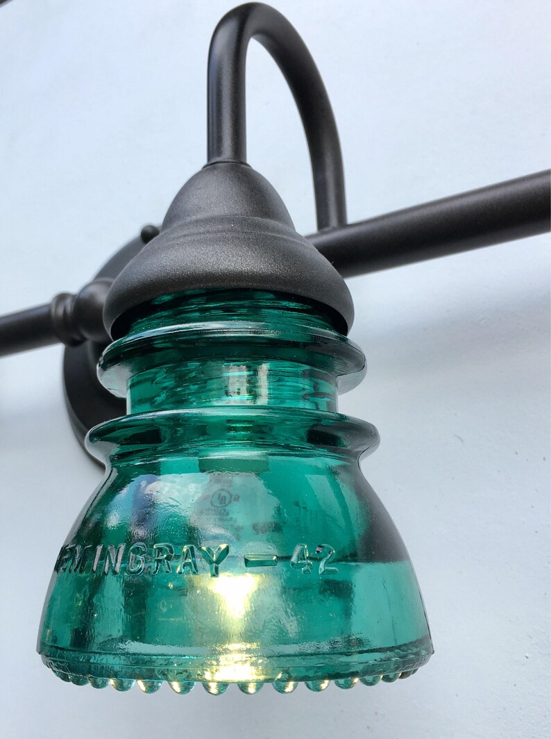 Accesorio de tocador de baño de 4 luces con aisladores de | Etsy