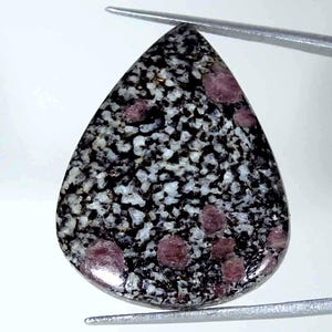 Natural Ruby Fall Jasper Pear Cabochon Loose Gemstone (27x34x6mm, 45.90Cts)