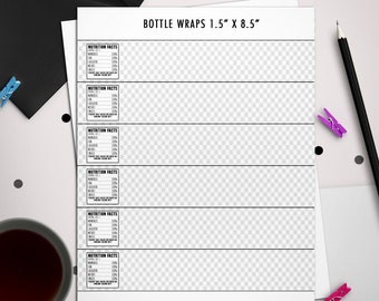 water bottle label template etsy