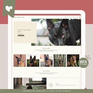 Ultimate Dog Breeder Wix Website Template, The Dog Breeder Wix Template, Dog Breeder Wix Theme, Trendy Template, Wix Studio Website Template