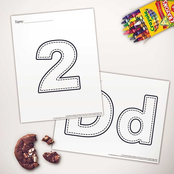 Abc And 123 Coloring Pages Printable Coloring Alphabet Etsy