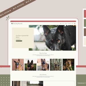 Ultimate Dog Breeder Wix Website Template, The Dog Breeder Wix Template, Dog Breeder Wix Theme, Trendy Template, Wix Studio Website Template