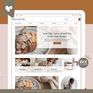 Aesthetic Retro Blog Wix Website Template That&#39;s Just Her Blog Template, Trendy Blog Theme, eCommerce Template, Wix Studio Website Template