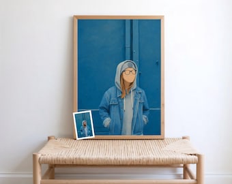 Custom Minimalist Portrait from Photo | Personalized Family, Pet & Couple Modern Faceless Portrait | Digital Download