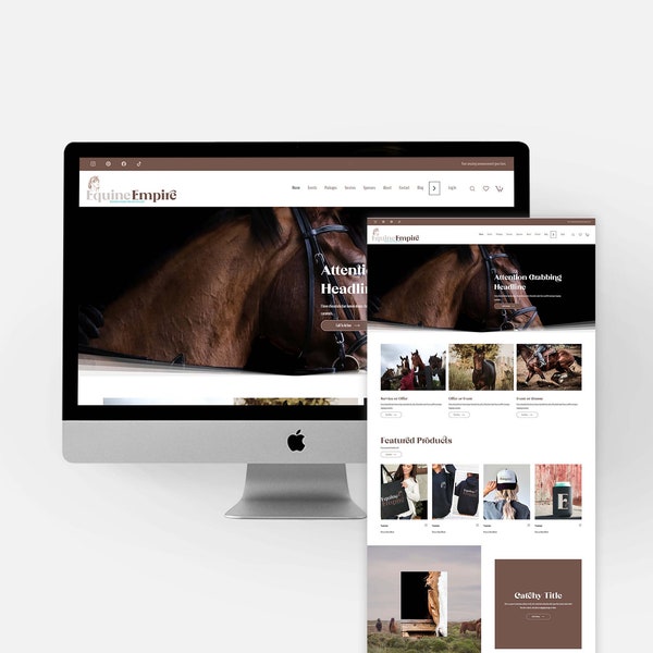 Wix Website Template Diy Equine Empire Template, Equine Empire Theme, eCommerce Template, Website Design, WIX Studio Website Template