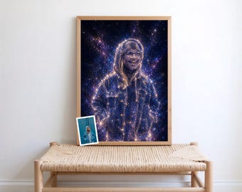 Custom Cosmic Constellation Portrait from Photo | Personalized Family, Pet & Couple Portrait | Digital Download