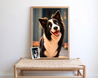 Custom Cartoon Pet Portrait from Photo | Personalized Dog & Cat Illustration | Custom Pet Memorial Gift | Digital Download