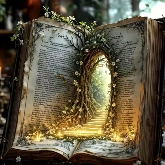 Tree Book Diamond Painting Kit, 5D Diamond Art for Adults, DIY Gem Art Craft for Book Lovers, 13.8x13.8 Inch Home Wall Decor