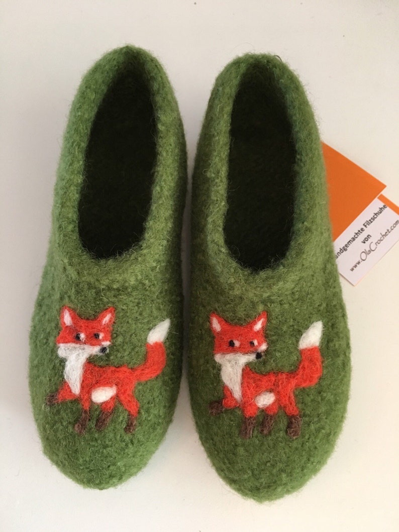 Kinder Filzschuhe Fuchs. Mit Latexsohle. Farbe frei wählbar. Bild 4