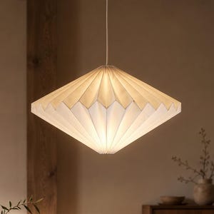 Nordic Origami Pendant Lampshade, Folded Paper Hanging Light, Japandi Ceiling Shade, Minimalist Living Room Bedroom Decor