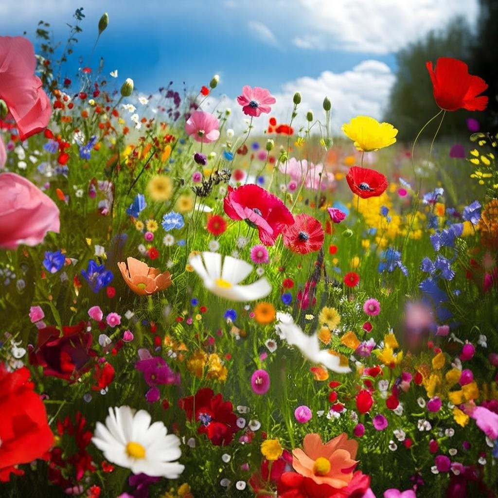 Wildflower Seed Mix: Colorful Meadow Garden, 40+ Species