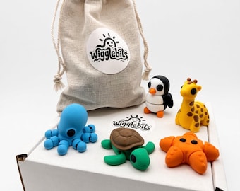 3D Printed Animal Fidget Toy, Mini Articulated Flexi Animals, Pocket Sensory Toy, Party Bag Filler, Kids Gift