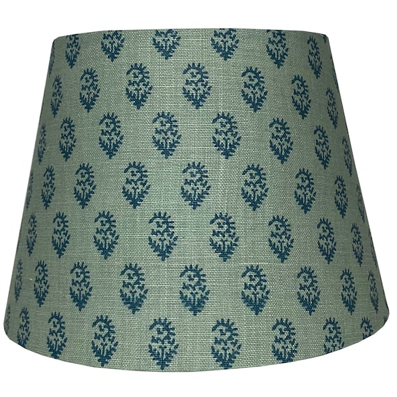 Blue Paisley Lamp Shade Small Scale, How To Recover A Tapered Lampshade With Fabric