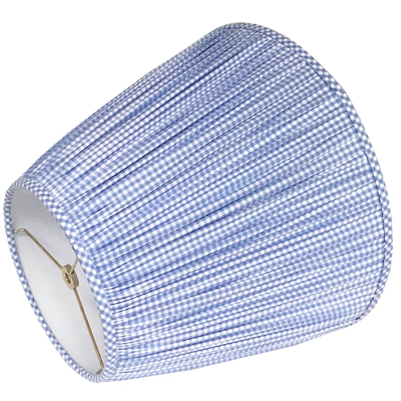 Periwinkle Blue Gingham Gathered Lamp Shade Small Multiple Etsy