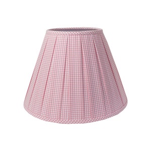 Box Pleated Gingham Lamp Shade - Multiple Sizes and Colors Available