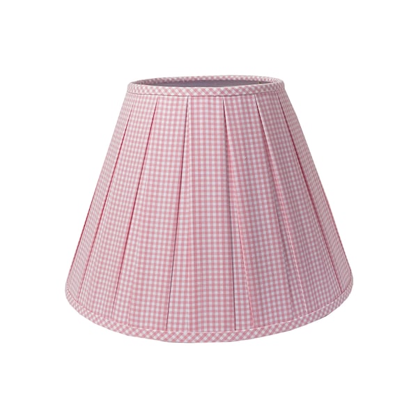 Box Pleated Gingham Lamp Shade - Multiple Sizes and Colors Available