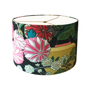 Ebony Chinoiserie Art Deco Drum Lamp Shade