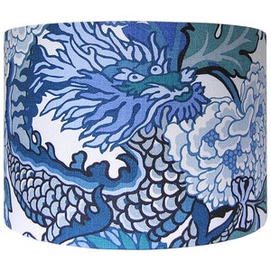 China Blue Chinoiserie Designer Lamp Shade Small image 2