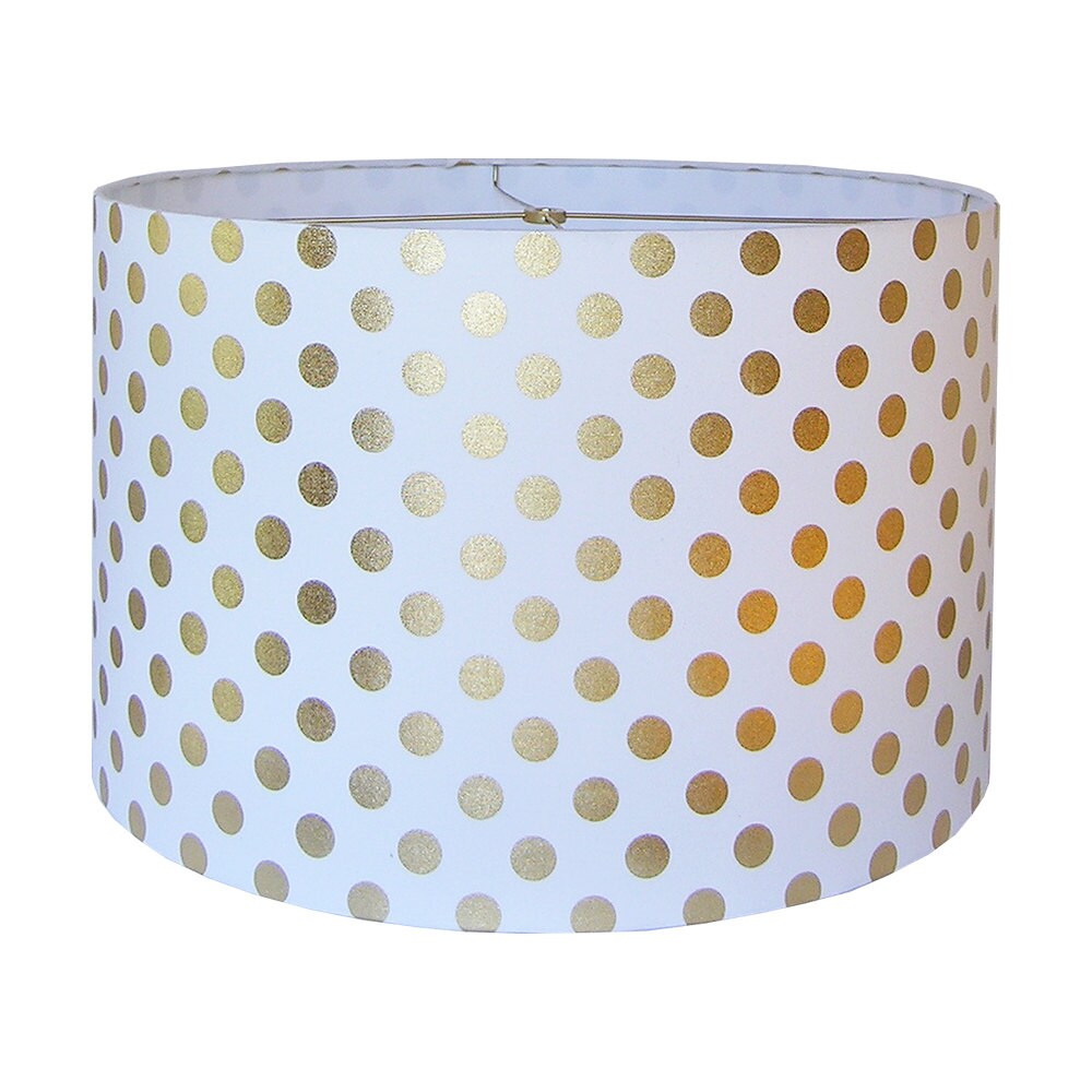 Drum Lamp Shade Lampshade Pendant Gold Dot By Caitlin Wilson Made To Order