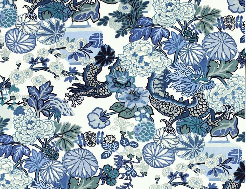 China Blue Chinoiserie Designer Lamp Shade Small image 4