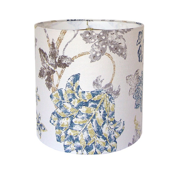 Blue Floral Lamp Shade Custom Lampshade Fabric Lamp Shades Etsy