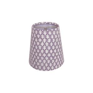 Lavender & Soft White Block Print Sconce / Chandelier Shade - Multiple Sizes