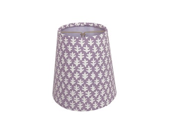 Lavender & Soft White Block Print Sconce / Chandelier Shade