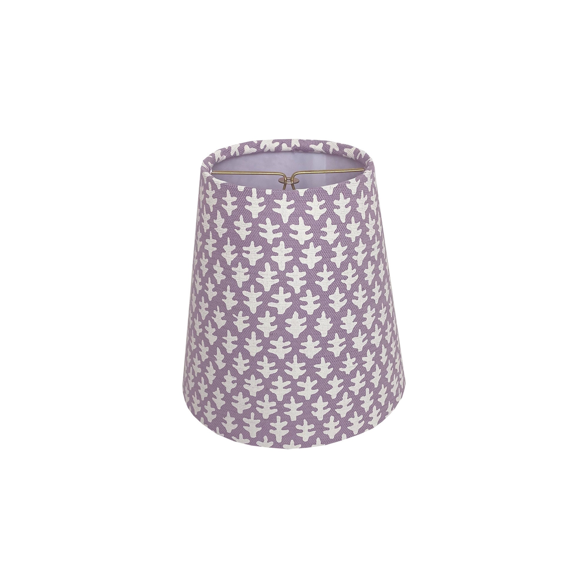 Lavender & Soft White Block Print Sconce / Chandelier Shade - Multiple Sizes