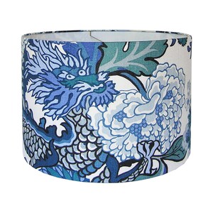 China Blue Chinoiserie Designer Lamp Shade Small image 1