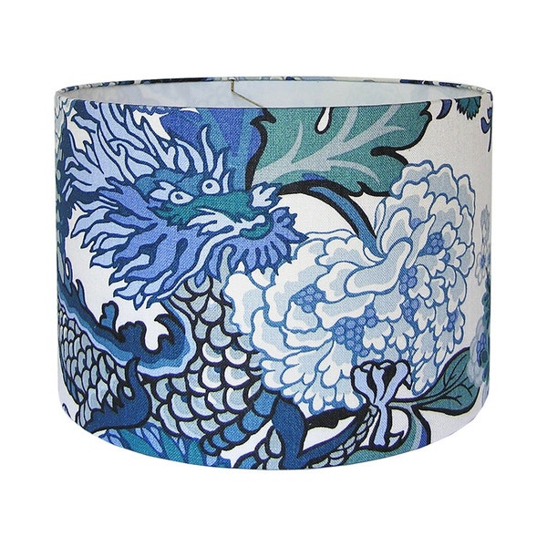 China Blue Chinoiserie Designer Lamp Shade - Small